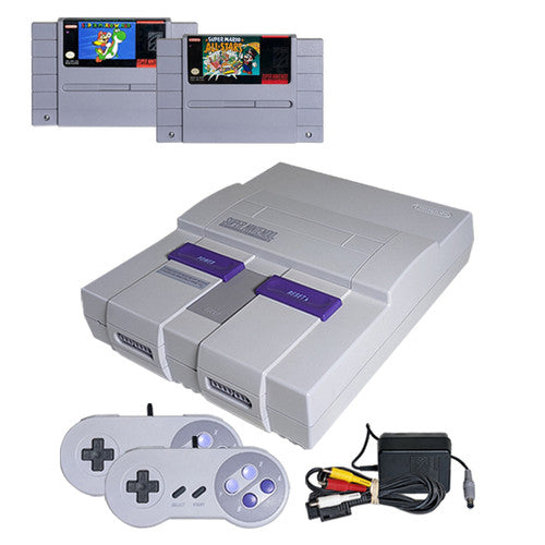 Super Nintendo System with Super Mario Bundle with OEM Controller (Super Mario world and Super Mario all star)