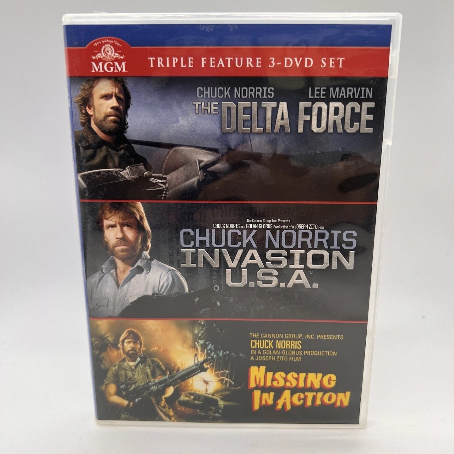 Chuck Norris Triple Feature: Delta Force - Invasion USA - Missing In Action - DVD