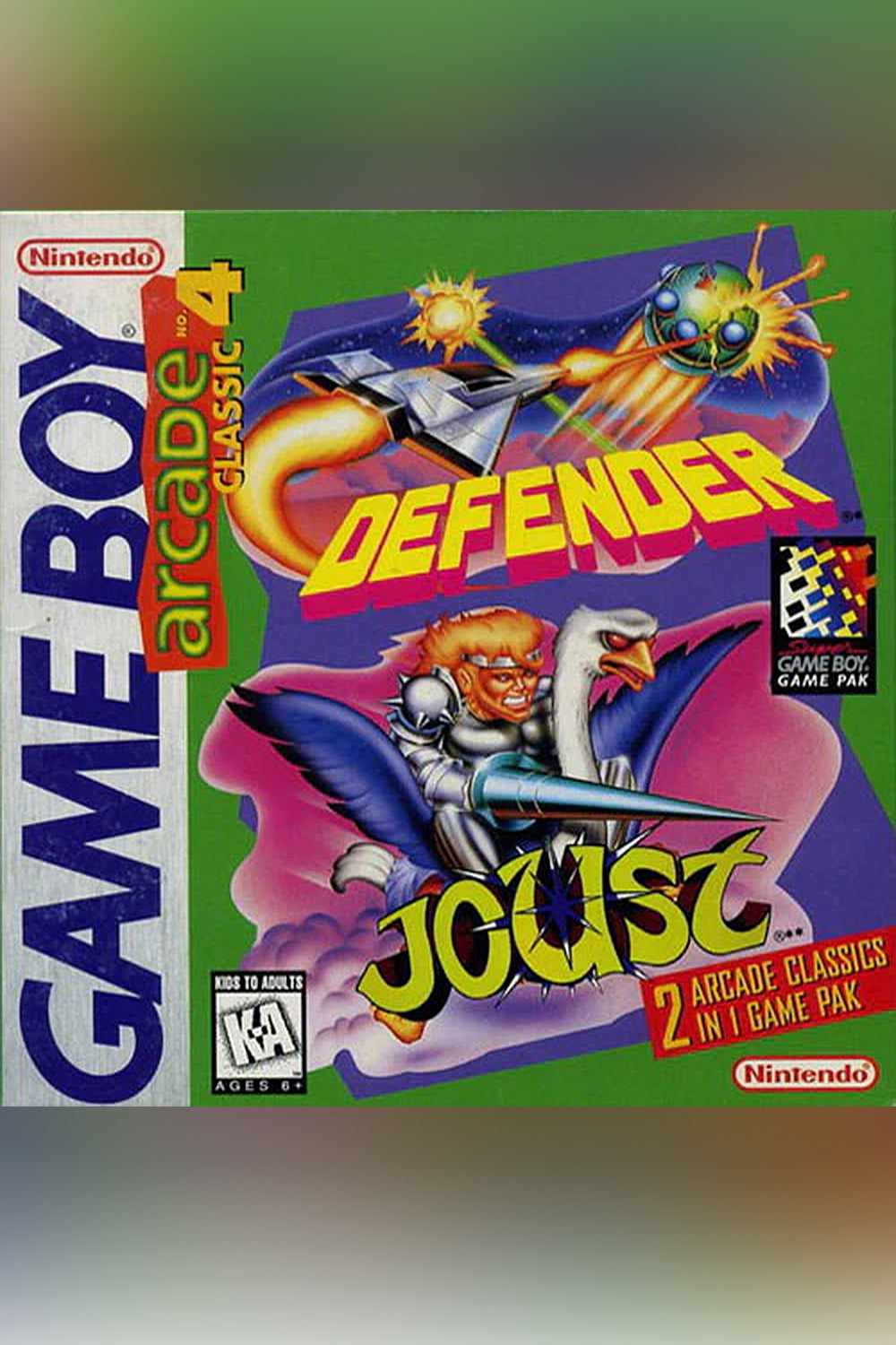 Arcade Classic 4: Defender and Joust - GameBoy